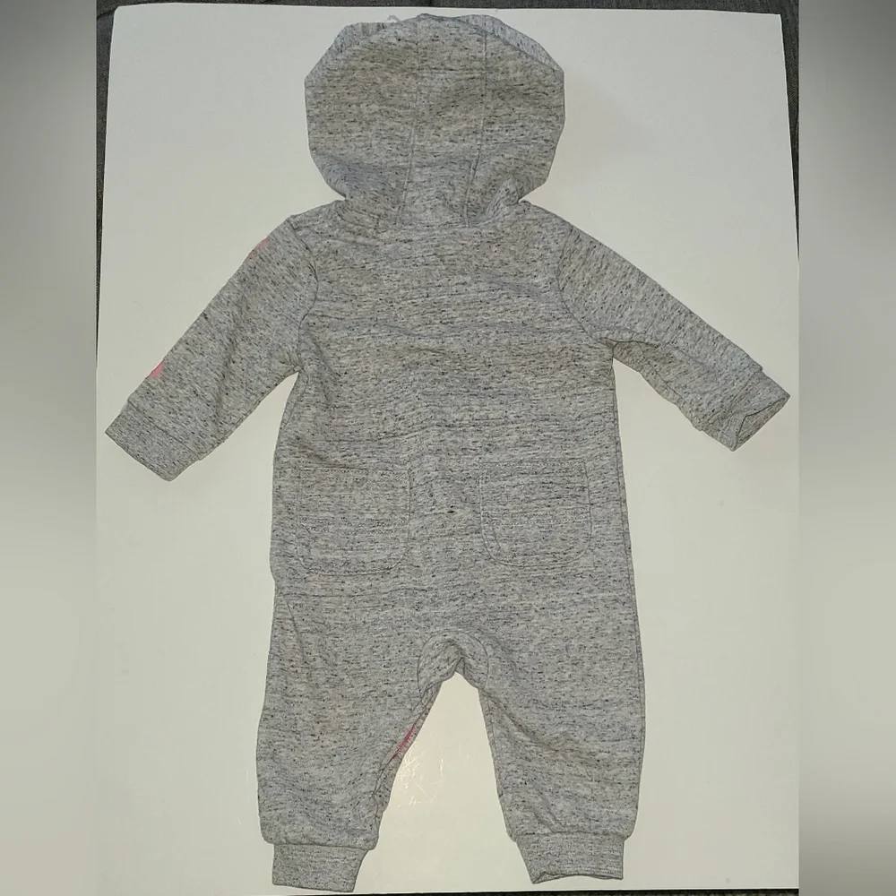 Carhartt Jumpsuit Girl's Long Sleeve Front‎ Zip Fleece Lined One Piece Size 6m